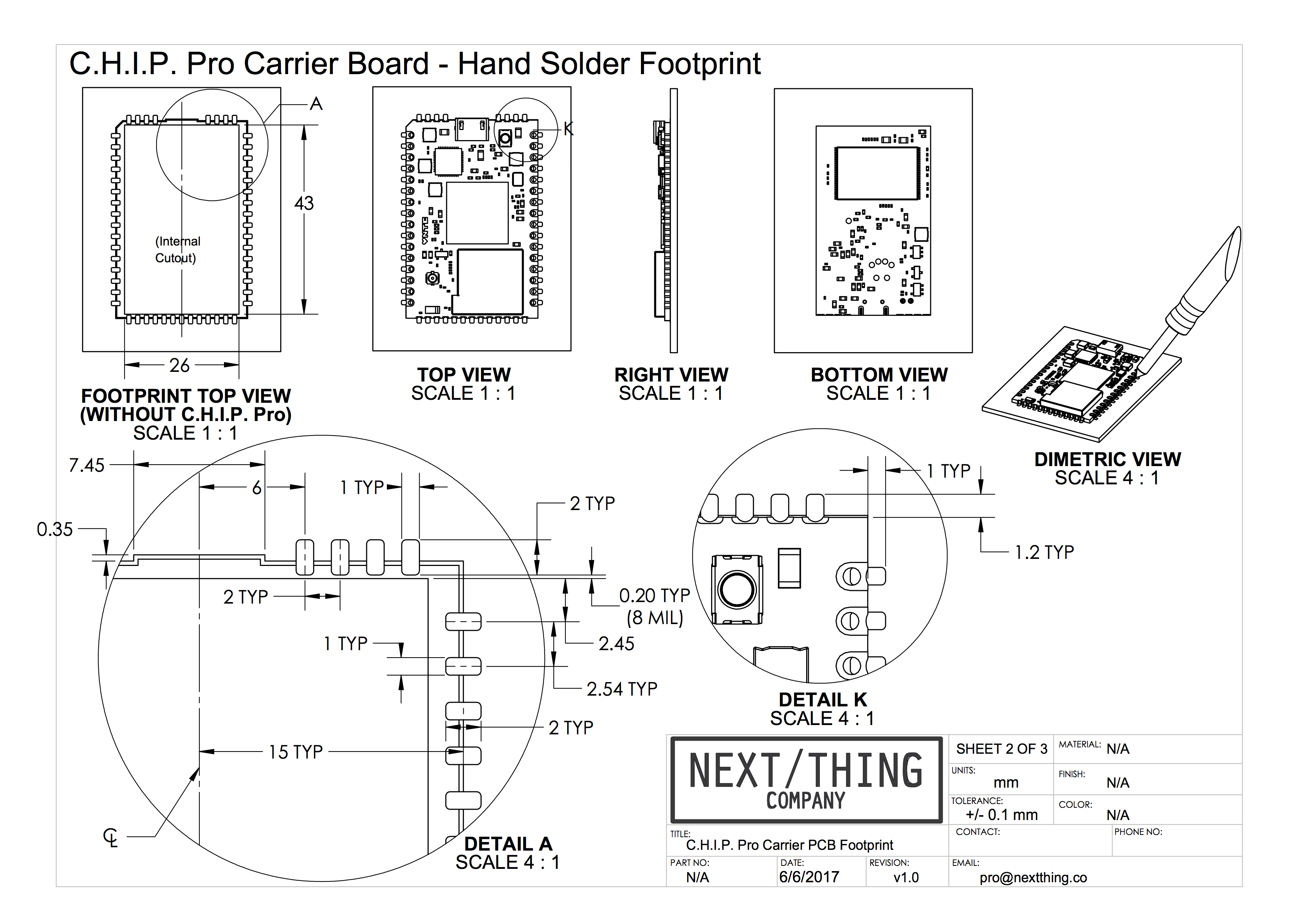 C.H.I.P. Pro PCB Footprint