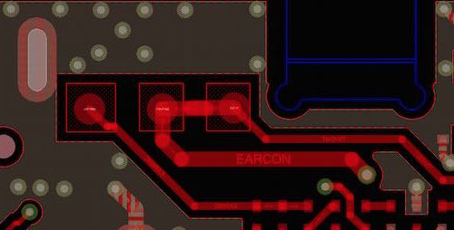 Xray vision of TV and Mic traces from top of CHIP