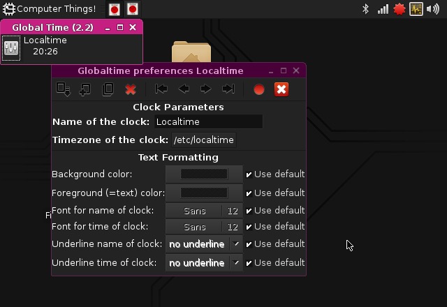 Orage Globaltime is used to set the time and date