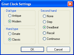 Settings dialogue